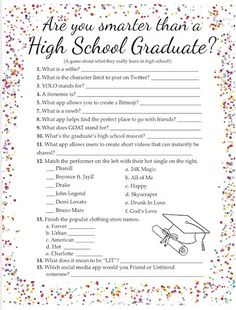 a high school graduation game with confetti on it