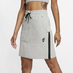 Slim Fit With Pockets, Working Zipper On Side For Leg Exposure With A Shoe Or Keep Closed For A Athletic Look. Nike Casual Skirt Bottoms, Fleece Skirt, Slim Fit Skirts, Nike Sportswear Tech Fleece, Streetwear Mode, Diy Skirt, Mock Neck Dress, Nike Tech Fleece, Rock Chic