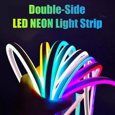 there is an advertisement for the neon light strip in this advertiser's shop