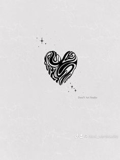 a black and white drawing of a heart