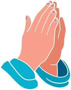 two hands folded in prayer with their palms raised up to the sky, on a white background