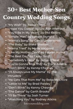 the 50 best mother son country wedding songs