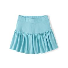 The Children's Place Girl's tiered skort is the perfect transitional piece to warmer weather. Features pull-on elasticized waistband, attached shorties underneath, tiered body, and above-the-knee length. Pair with her favorite top and footwear to complete the look! Comes in sizes XS-XXL. Size: XS (4).  Color: Blue.  Gender: female.  Age Group: kids.  Pattern: solid. Casual Tiered Skirt For School, Blue Ruffled Stretch Skort, Blue Stretch Ruffle Skort, Casual Blue Tiered Bottoms, Casual Solid Color Tennis Skirt With Ruffles, Casual Ruffle Bottoms For Playwear, Casual Ruffled Bottoms For Playwear, Tiered Skirt Bottoms For School In Spring, Tiered Skirt For School In Spring