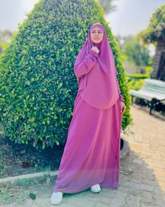 Elegant Purple Maxi-length Abaya, Hijab Fashion