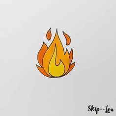 a drawing of a fire on a white background