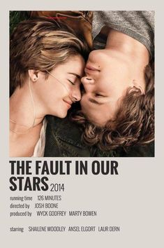 the fault in our stars movie poster with two people kissing and one person laying down