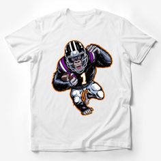 Gorilla Football Player Graphic Tee, Sports Fan T-Shirt, Athletic Mascot Design, Casual Streetwear, Unisex Shirt Male T-Shirt Custom graphic T-Shirt.Customize your color Crew Neck T-shirt For Light Sports, Sportswear T-shirt With Graphic Print For Light Sports, Sportswear Cotton T-shirt With Graphic Print, White Crew Neck T-shirt With Team Spirit, Graphic Cotton T-shirt For Sportswear, Cotton T-shirt With Graphic Print In Sportswear Style, White Short Sleeve Sportswear T-shirt, Graphic Print Cotton T-shirt In Sportswear Style, Football Season Fan Apparel T-shirt With Crew Neck