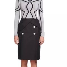 Nwot $995 Proenza Schouler Poplin Pencil Skirt, Black Size 6 Designer Fitted Formal Skirt, Designer Fitted Bottoms For Office, Designer Fitted Mini Skirt, Designer Fall Skirt For Workwear, Designer Skirt For Workwear In Fall, Pencil Skirt Black, Proenza Schouler, Skirt Black, Pencil Skirt