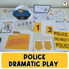 police dramatic play with instructions and pictures