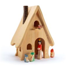 fairy tale house with princess and dwarves Fairy Tale House, Fairy Tale Cottage, Christmas Diy Wood, Human And Animal, Wooden Plane, Fairytale House, Natural Toys, Toy Craft, Little Red Riding Hood