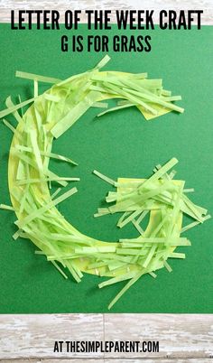 the letter c is for grass made out of strips of paper