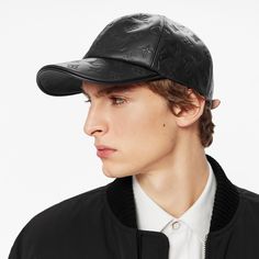 LOUIS VUITTON® - Monogram Shadow Cap - Black Luxury Visor Baseball Cap For Streetwear, Luxury Baseball Cap For Streetwear With Visor, Luxury Curved Visor Hat For Streetwear, Luxury Streetwear Baseball Cap, Luxury Baseball Cap With Curved Brim And Logo, Designer Black Baseball Cap With Curved Brim, Luxury Logo Baseball Cap With Curved Brim, Designer Black Cap, Designer Black Hat For Streetwear