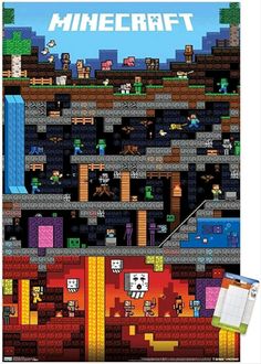 an old - school video game poster for minecraft