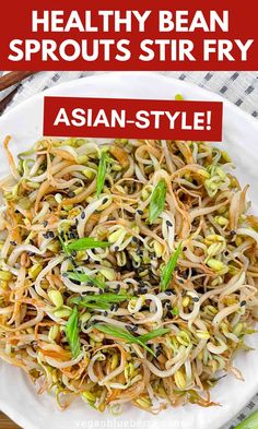 Vegan Chinese-inspired bean sprouts stir fry. Recipes Using Beans, Vegetable Side Dishes Healthy, Veggie Side Dish Recipes