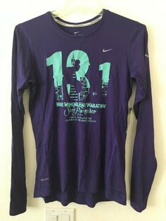 Nike Miler Running San Francisco Half Marathon Top Women Shirt Long Sleeves 100% Authentic, Brand New with tag Women Size: Product Details: Nike Miler Running Women Long Sleeves Dri-Fit San Francisco Women  Half Marathon2014 100% Recycled Polyester _____________________________________________________ Shipping in USPS Mail comes with tracking # & Insurance Buyer please be sure the address is correct before placing order. Contact Me: Feel free to contact me for any questions. Thank you for visiti Marathon Shirt Design, Half Marathon Shirts, Marathon Women, Nike Miler, Marathon Shirts, Half Marathon, Women Shirt, Top Women, Active Wear Tops