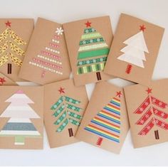 small christmas cards with different designs on them