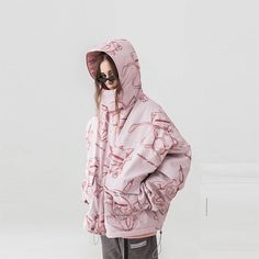 Harajuku Streetwear - HARSH and CRUEL Blinded Monsters Parka Jacket - Shop High Quality Japanese Streetwear Y2k Summer Outfits, Baby Tees Y2k, Asian Street Style, Y2k Baby Tee, Japanese Streetwear, Style Hoodie, Parka Jacket, Harajuku Fashion, Blue And Pink