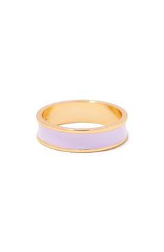 Smooth enamel fills this charming 14-karat gold-plated ring that adds a chic touch to any ring stack. 14k-gold plate/enamel Made in the USA Mercersburg Academy, Collab Ideas, Eclectic Jewelry, Xmas Wishlist, Ring Stack, Enamel Ring, Lavender Color, Plated Ring, Really Cute Outfits