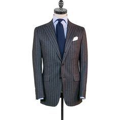 Dark Grey Flannel Chalk Stripe Suit Chalk Stripe Suit, Stripe Suit, Suit Combinations, Dot Patterns, Flannel Suit, Grey Suit, Grey Flannel, Navy Suit, Gray Suit