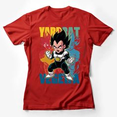 Vegeta Yardrat T-Shirt, Dragon Ball Z Inspired, Anime Fan Gift, Bold Graphic Tee Female T-Shirt Custom graphic T-Shirt.Customize your color Cartoon Print Crew Neck T-shirt For Fans, Red Crew Neck T-shirt With Character Print, Fan Apparel Crew Neck T-shirt With Cartoon Print, Red Cartoon Print Crew Neck T-shirt, Multicolor Character Print T-shirt For Fan Merchandise, Red Crew Neck T-shirt With Cartoon Print, Pop Culture Cartoon Print Crew Neck T-shirt, Pop Culture Crew Neck T-shirt With Cartoon Print, Red Crew Neck Shirt With Cartoon Print