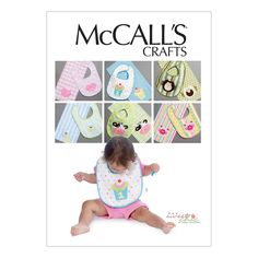 a baby in a bib and bibs with the words mccall's crafts