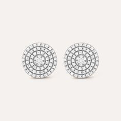 SKU# E-10281 Diamond Weight 0.26cts Earring Diameter 9.60 mm Thickness 2.0 mm Post back closure Finish 14k gold plated sterling silver or in sterling silver. Avoid contact with anything containing derivatives of alcohol. White Gold Sterling Silver Cluster Earrings, Round Brilliant Cut Cluster Earrings For Formal Occasions, Round Brilliant Cut Cluster Earrings For Formal Events, Sterling Silver Halo Cluster Earrings, Formal Round Cluster Earrings Fine Jewelry, Formal Round Brilliant Cut Cluster Earrings, Formal Brilliant Cut Cluster Earrings, Diamond White Round Cluster Earrings For Formal Events, Fine Jewelry Cubic Zirconia Round Cluster Earrings