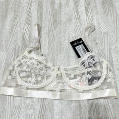 Reposhing This Item I Purchased From @Cobbletogcloth. Not Used To My New Size And Unfortunately This Is Too Small. It's So Cute And Exactly As Pictured. Questions? Leave A Comment Below! Feminine White Bra For Party, White Sheer Bra For Party, Spring Wedding Underwire Bra, Feminine White Party Bra, White Sheer Wedding Bra, Sheer White Wedding Bra, Sheer White Party Bra, White Sheer Party Bra, Cheap Playful White Intimates