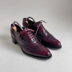 Step into elegance with these stunning Miu Miu Women's Burgundy Leather Lace-Up Brogue Oxford Shoes in size EU 38.5. Crafted from luxurious, polished leather, these shoes feature intricate brogue detailing that blends classic style with a modern twist, perfect for making a statement. Features: *Brand: Miu Miu *Size: EU 38.5 (US approx. 8) *Color: Deep Burgundy *Material: Genuine Leather *Design: *Lace-up oxford style with classic brogue perforations *Wingtip design for added elegance *Comfortabl Elegant Wingtip Oxfords For Fall, Fall Gala Wingtip Dress Shoes, Wingtip Dress Shoes For Office In Fall, Office Low Heel Brogue Heels, Office Wingtip Dress Shoes For Fall, Fall Wingtip Dress Shoes For Office, Elegant Fall Dress Shoes With Brogue Detailing, Elegant Semi-formal Lace-up Shoes For Fall, Pointed Toe Lace-up Shoes With Brogue Detailing For Work