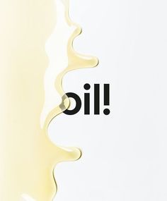 the word oil is written in black on a white background