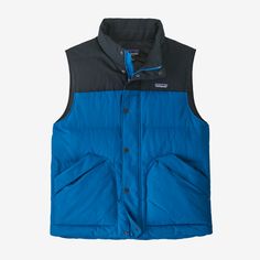 Windows down, heater on—the Downdrift Vest is your daily driver for exceptional core warmth, comfort and freedom of movement. Built with NetPlus® 100% postconsumer recycled nylon made from recycled fishing nets to help reduce ocean plastic pollution, this retro-inspired down vest pairs well with flannels, shirts and chilly weather. Made in a Fair Trade Certified™ factory. | Patagonia Men's Downdrift Insulated Vest in Endless Blue, 3XL - Recycled Nylon/Recycled Polyester/Pfas Functional Midweight Winter Vest, Casual Nylon Hiking Vest, Blue Sleeveless Vest For Outdoor Activities, Casual Midweight Sleeveless Vest, Casual Sleeveless Midweight Vest, Casual Midweight Vest For Outdoor Activities, Casual Midweight Vest For Outdoor, Sleeveless Blue Outerwear For Outdoor Activities, Sleeveless Blue Outdoor Outerwear