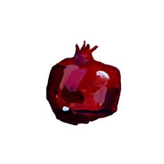 a painting of a pomegranate on a white background