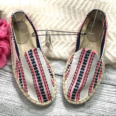 Gap Women’s Espadrilles New Sz6 New With Tags Item Number 28 Trendy White Espadrilles With Woven Sole, Pink Casual Espadrilles For The Beach, Casual Pink Espadrilles For Beach, Casual Pink Espadrilles With Woven Sole, White Flat Espadrilles For The Beach, Trendy White Slip-on Espadrilles, White Flat Espadrilles For Beach, Trendy White Espadrilles For Vacation, Trendy White Espadrilles For Summer