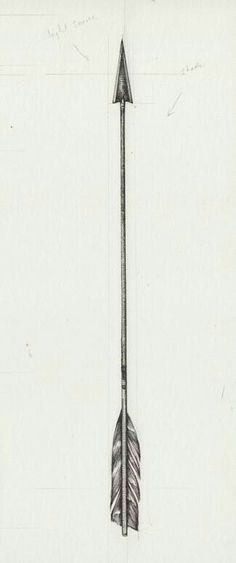 a pencil drawing of an arrow on paper