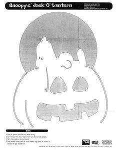 a paper cut out of a jack o'lantern with the words snoopy's jack