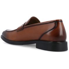 The Keith dress loafer from Vance Co. will take you from work to an evening out with ease. Their 12 mm Tru Comfort Foam� massaging insole and soft vegan leather will keep your feet comfortable during your daily activities. To make this shoe better its round toe and durable rubber outsole make them an instant classic. Dress Loafers, Penny Loafer, Perfect Shoes, Penny Loafers, You Bag, Chestnut, Penny, Vegan Leather, Loafers