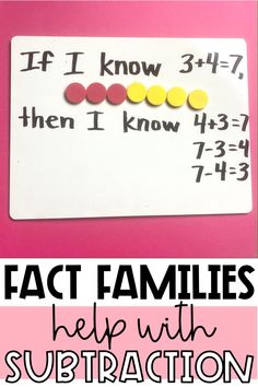 fact families help with subtraction in this fun activity for kids to practice subtraction