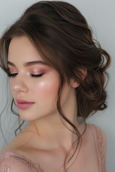 Struggling to find the perfect prom makeup look? Skip the endless scrolling on Pinterest. I’m going to share 27 prom makeup look ideas that are trending right now, to complement any dress, and truly capture Makeup Simple Bride, Simple Makeup Looks For Bride, Makeup Looks With Beige Dress, Shine Makeup Look, Make Up And Hair Styles, Simple And Natural Makeup Looks, Cute Makeup For Prom, Natural Bridal Makeup Looks, Elegant Make Up Looks