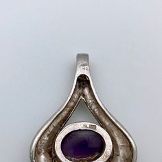 "Quantity: 1 Unit - (Sold Individually) Material: Sterling Silver & Amethyst Dimensions: 1.9\" (48mm) - Height 1.1\" (28mm) - Width" Purple Teardrop Gemstones For Gift, Unique Purple Teardrop Jewelry, Silver Teardrop Gemstones, Amethyst Gemstones For Jewelry Making In Teardrop Shape, Purple Amethyst Teardrop Ring, Teardrop Silver Gemstones For Jewelry Making, Handmade Amethyst Teardrop Gemstones, Handmade Teardrop Amethyst Gemstones, Teardrop Amethyst Ring For Gift