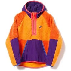 New Never Worn Mens Size Medium Sail Royal Orange Hoodie Orange Hoodie, Nike Sweater, Nike Mens, Mens Sportswear, Mens Streetwear, Stylish Sneakers, Sewing Inspiration, Men's Nike, Nike Jacket