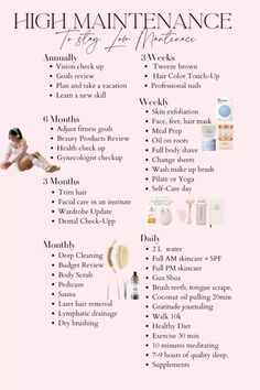 Yearly Maintenance Checklist, Checklist For Healthy Lifestyle, Routine For Healthy Lifestyle, How To Skin Care Routine, Self Maintenance Checklist, Body Maintenance Schedule, Makeover Checklist Beauty, Self Care Maintenance Schedule, Self Maintenance Schedule