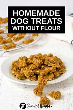 homemade dog treats without flour on a white plate