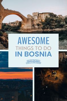 the collage shows different things to see and do in bosona, italy