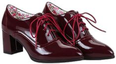 Trendy Pointed Toe Lace-up Office Shoes, Trendy Pointed Toe Lace-up Shoes For Office, Burgundy Round Toe Heels For Spring, Trendy Lace-up Heels For Formal Occasions, Spring Office Lace-up Shoes With Pointed Toe, Trendy Burgundy Heels For Formal Occasions, Burgundy High Heel Spring Heels, Burgundy Lace-up Heels, Burgundy Pointed Toe Heels For Spring