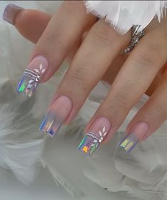 Heart Nail Designs, Chrome Nails Designs, Asian Nails, Diy Acrylic Nails, Spring Nail Designs, Simple Gel Nails, Nails Design With Rhinestones, Brighter Days