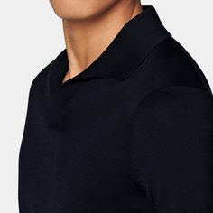 Gently tapered for a comfortable fit and ease of movement, this handsome navy short-sleeve polo features a buttonless collar and is available in a range of seasonal shades. Polo Cardigan, Navy Polo Shirt, Wardrobe Classic, The Navy, Navy Shorts, Polo Collar, Short Sleeve Polo, Mulberry Silk, Fashion Advice