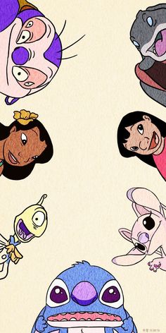 an image of cartoon characters with different expressions on their faces and body parts in the same drawing style