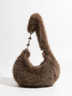 Soft Girl Fluffy Multifunctional Bag Trendy Fluffy Shoulder Bag, Fur Bag Aesthetic, Fluffy Handbag, Y2k Soft Girl, Fuzzy Handbag, Plush Bags Y2k, Purple Contacts, Fluffy Bag, Y2k Necklace