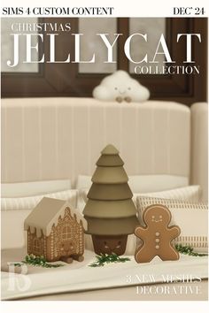 a magazine cover with gingerbreads, ginger cookies and other decorations on the bed