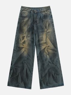 TALISHKO - Vintage Wrinkle Washed Jeans - streetwear fashion - talishko.com Madison Beer Outfits, Beer Outfit, Grunge Jeans, Worn Jeans, Vintage Aesthetics, Skull Clothing, Mens Trendy Outfits, Street Style Outfits Men, Clothing Details