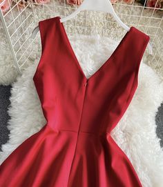 Elegant Red V-neck Party Dress, Red V-neck Dress For Date Night, Chic Red V-neck Dress For Formal Occasions, Red V-neck Midi Party Dress, Elegant V-neck Sleeveless Dress For Date Night, Formal V-neck Mini Dress, Cocktail Midi Dress With V-neck, Chic Red V-neck Mini Dress, Elegant Sleeveless V-neck Dress For Night Out